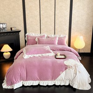 Dreamweave Collection Flannel Bedding Set - Bean Paste